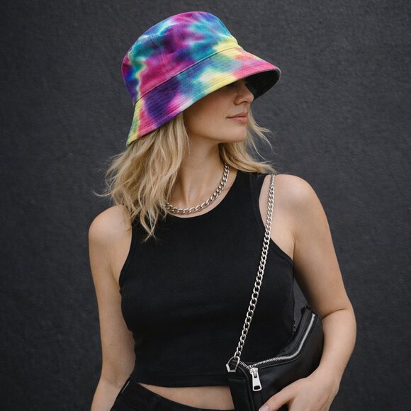Steve Madden Reversible Tie Dye Bucket Hat | Festival Streetwear Y2K main image 4